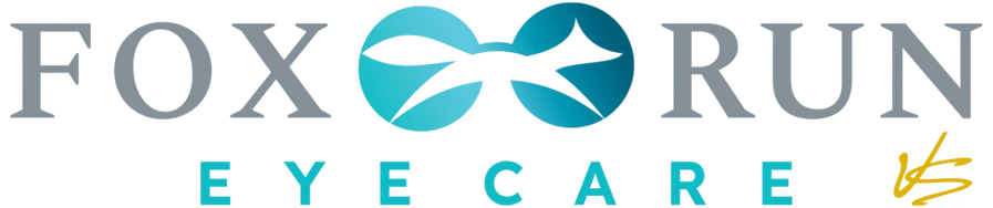 Fox Run Eye Care logo featuring stylized eye graphic and text emphasizing comprehensive eye care services for children and families in Portsmouth, NH.